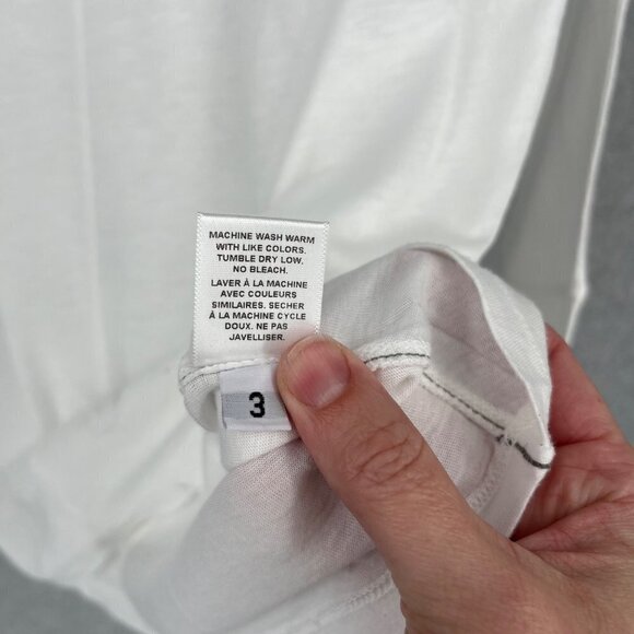 Aether Womens 3Q Slouch Top Shirt Size Medium White Semi Sheer Dolman Sleeve NEW - Picture 8 of 15